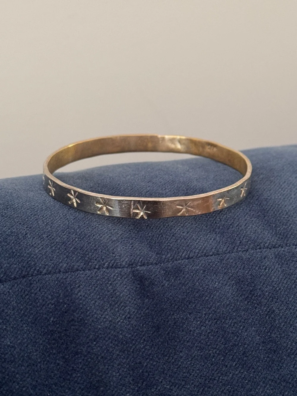 Vintage Mexico 925 Sterling Silver Star Bangle.